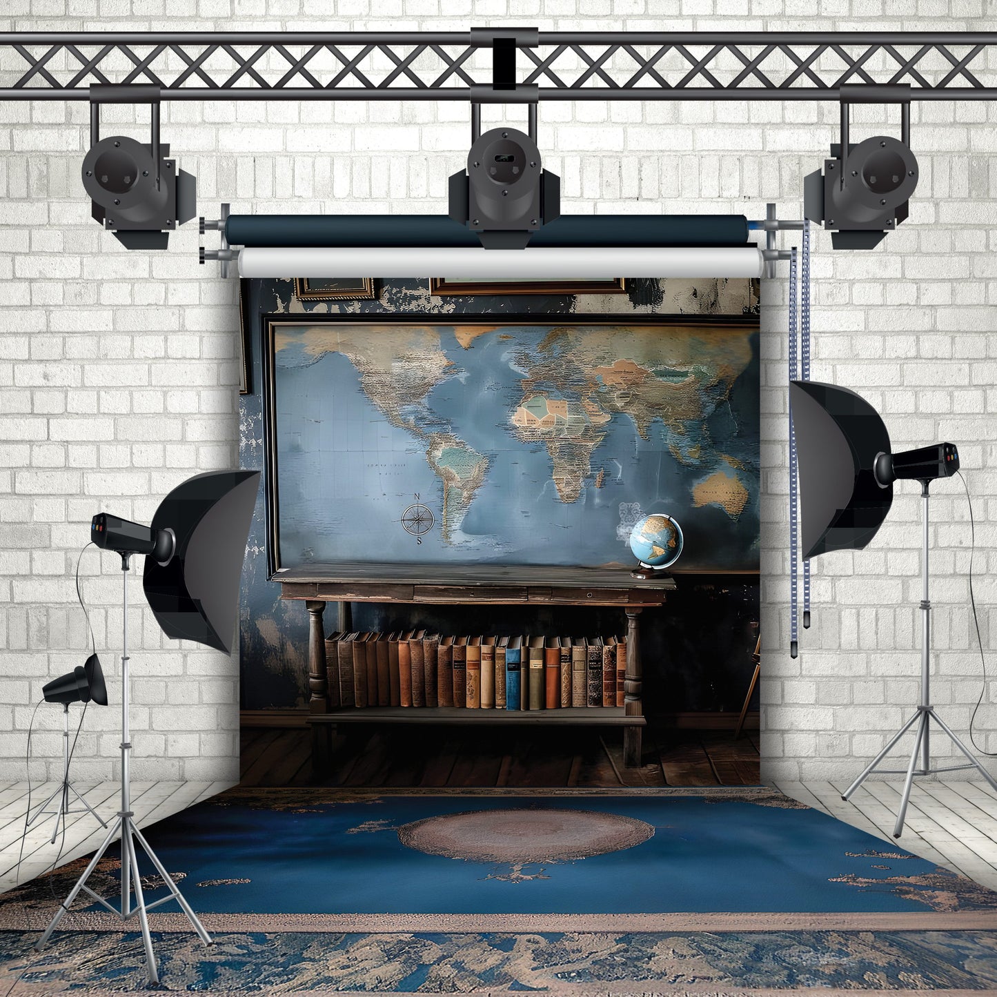 Antique World Map Backdrop 8008