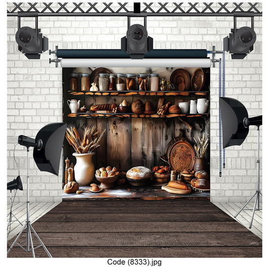 Vintage Bakery Photography Backdrop Premium Canvas - 8333