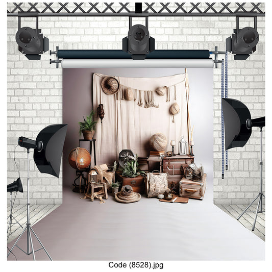 Boho Vintage Travel Canvas Photography Studio Backdrop 8528