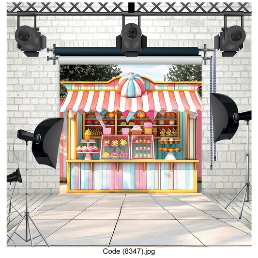 Candy Shop Photography Backdrop Sweet Pastel Party Decor - 8347