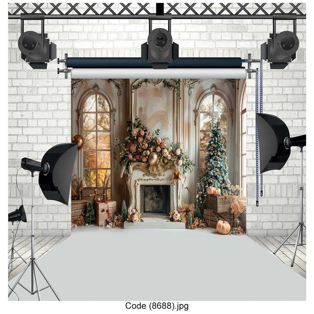 Christmas Fireplace Holiday Decor 8688