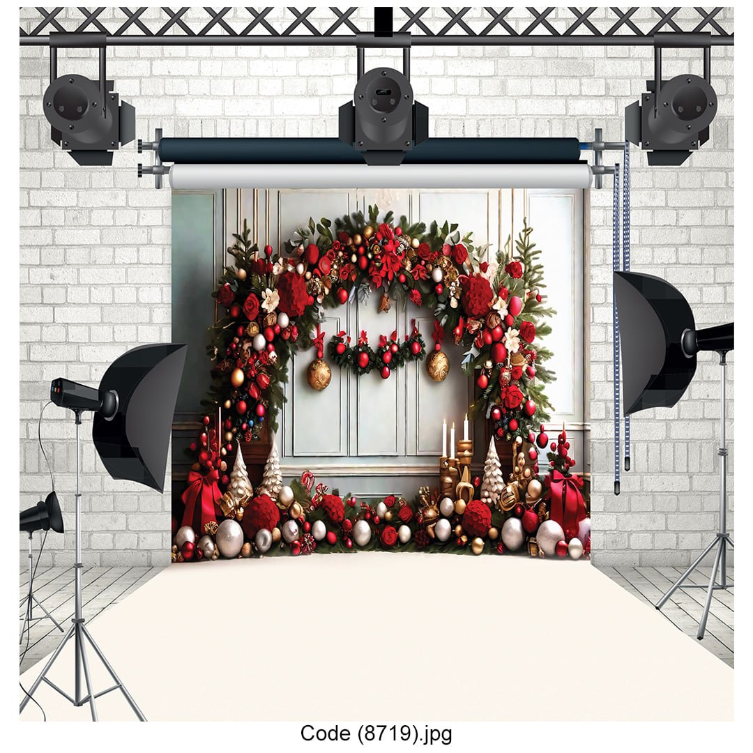 Christmas Wreath Backdrop 8719