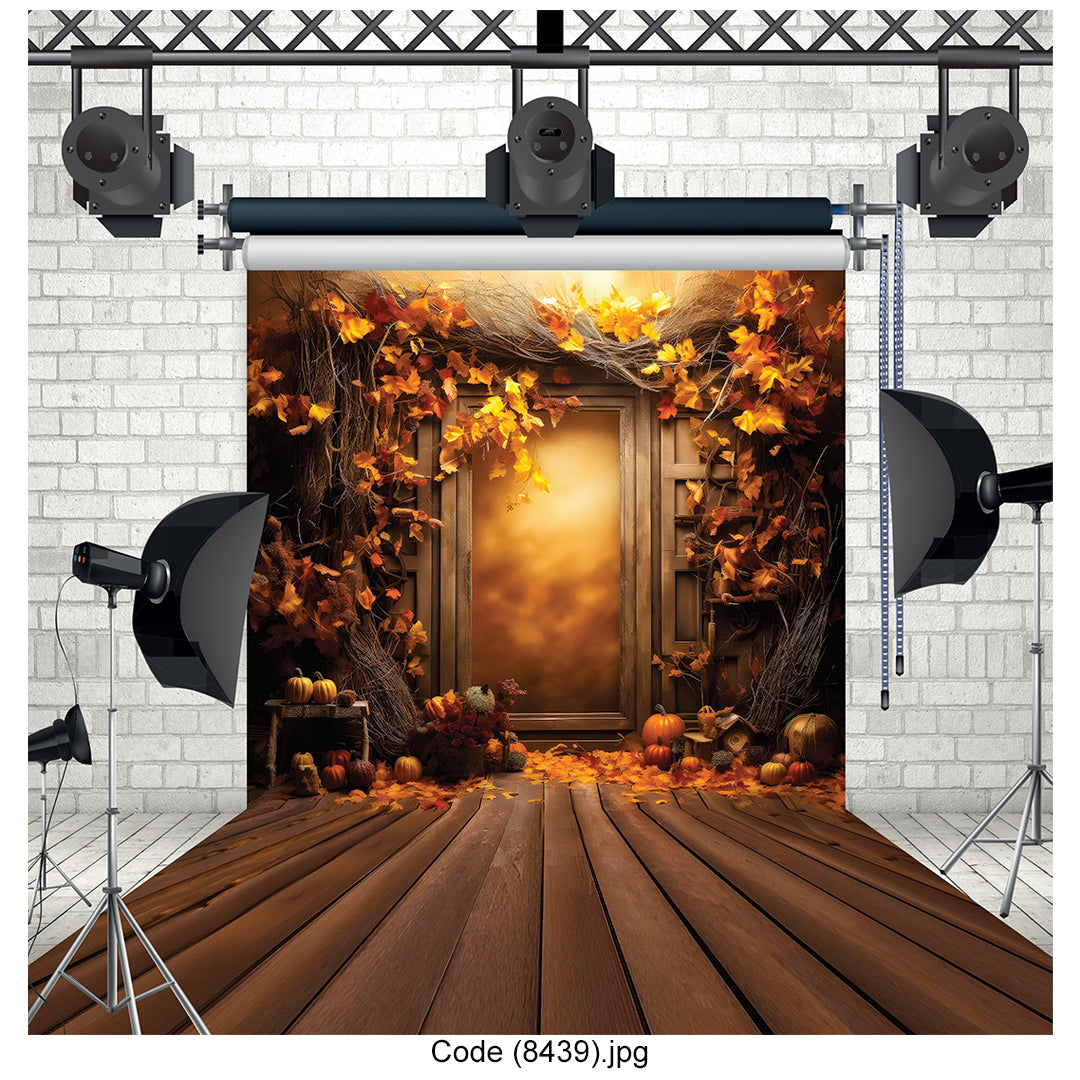 Cozy Fall Foliage & Wooden Frame 8429