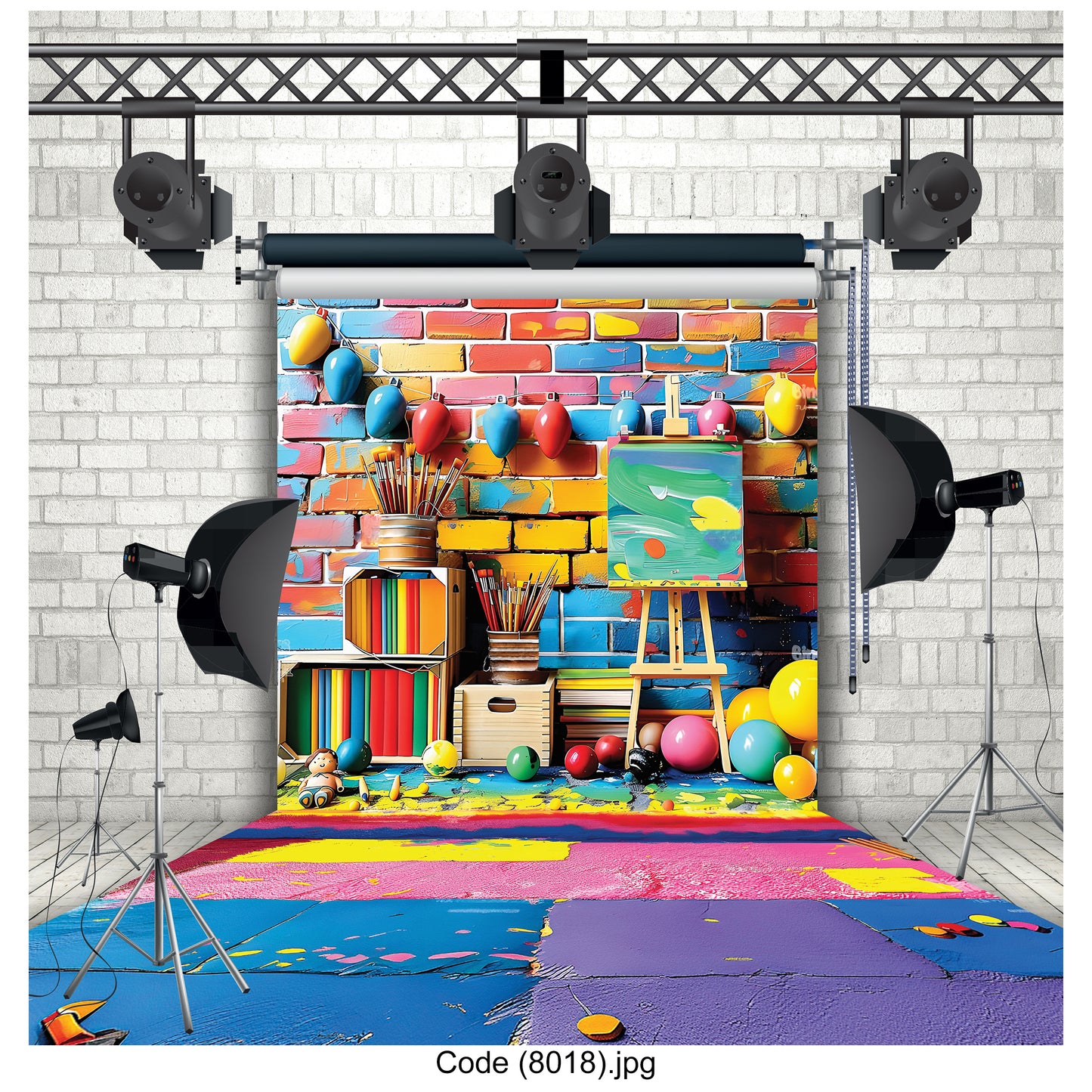 Creative Art Studio Backdrop 8018