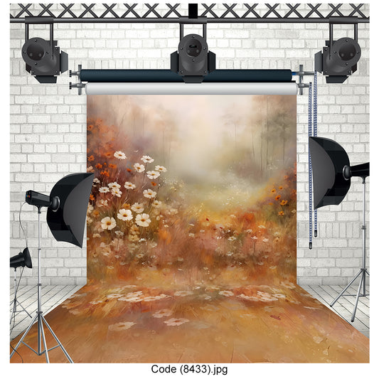 Dreamy Autumn Floral Canvas Backdrop