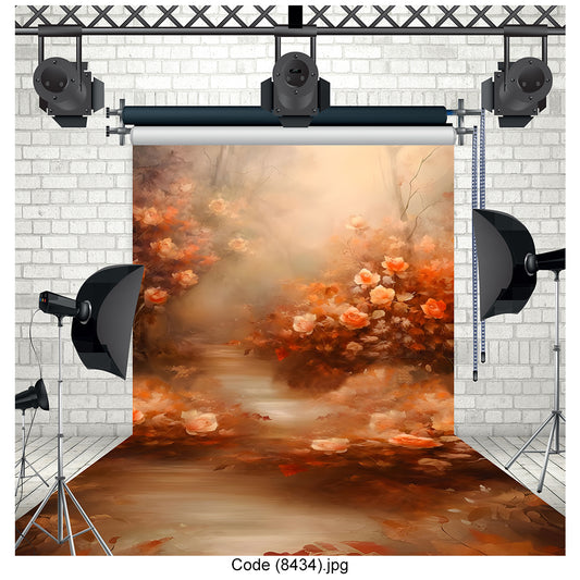 Dreamy Autumn Roses Canvas Backdrop