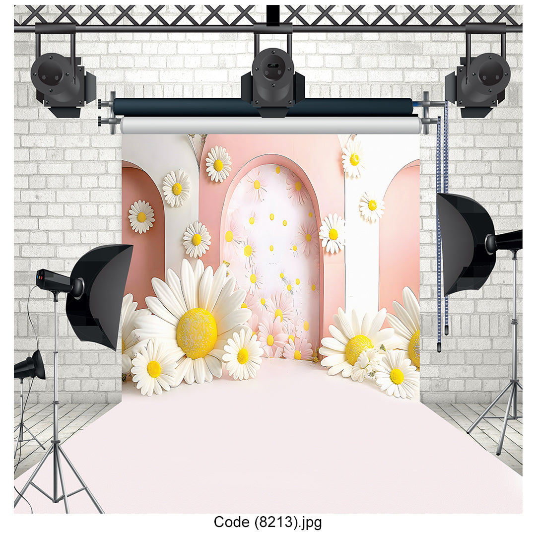 Dreamy Daisy Floral Arch Photography Backdrop 8213