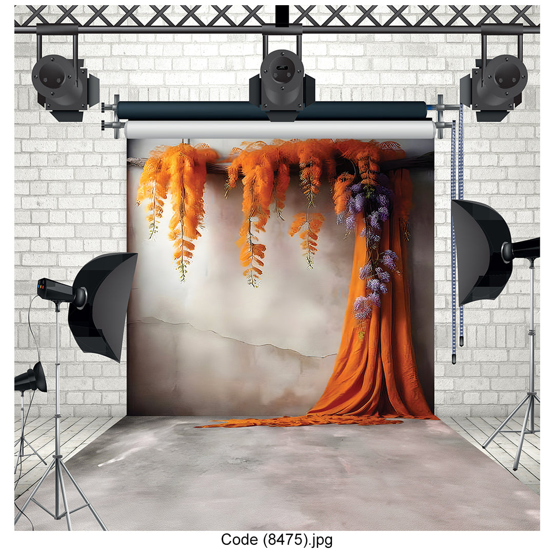 Elegant Autumn Drapery Canvas Backdrop