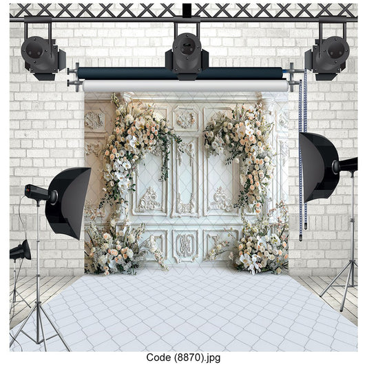 Elegant French Baroque Floral Photography Backdrop 8870