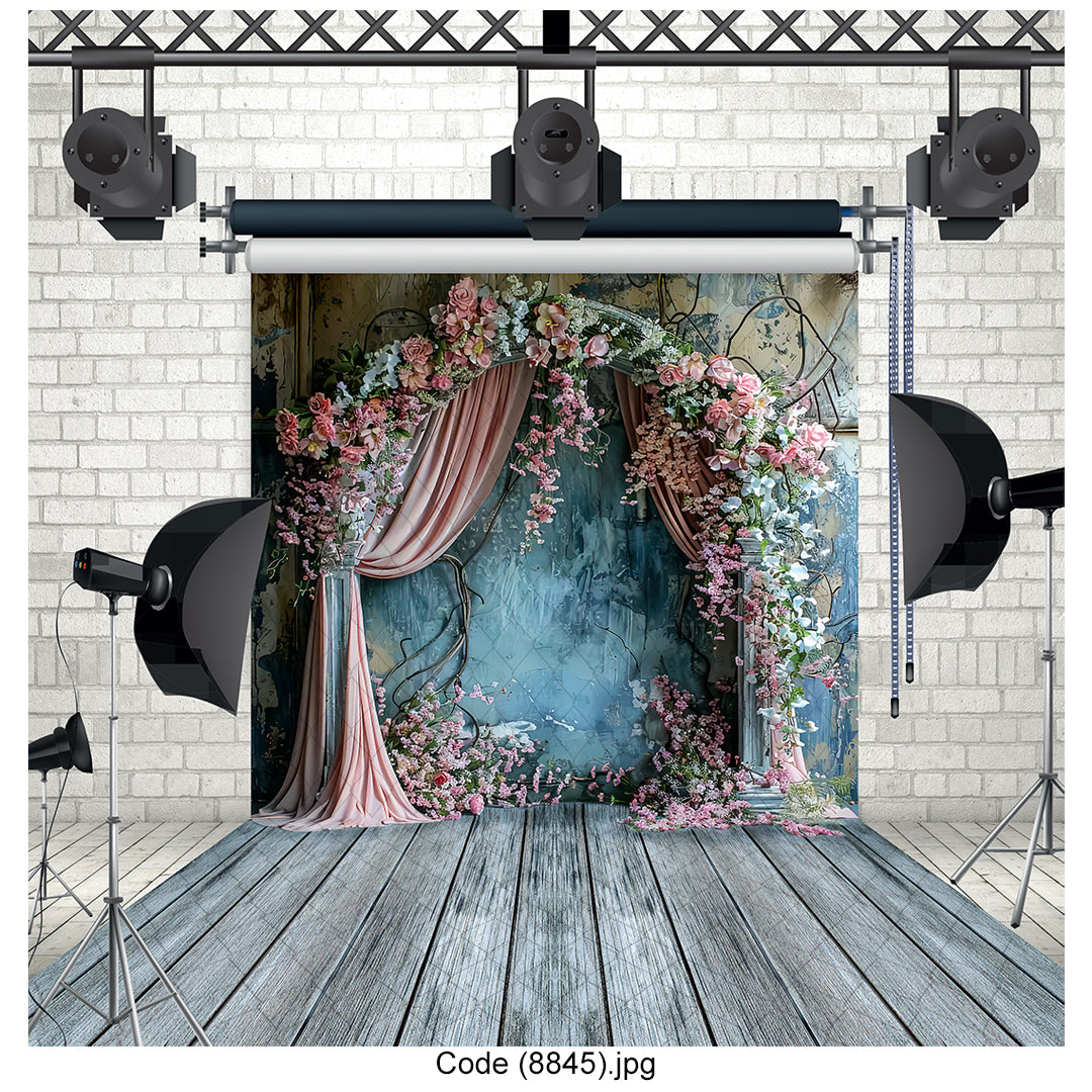 Enchanted Garden Floral Arch Backdrop 8845