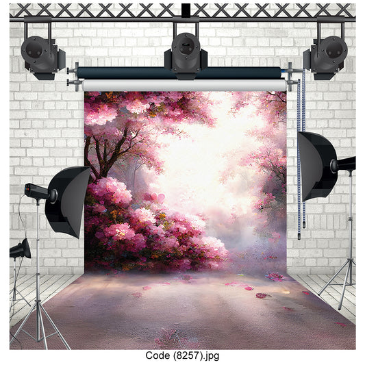 Enchanting Cherry Blossom Garden Photography Studio Backdrop 8257