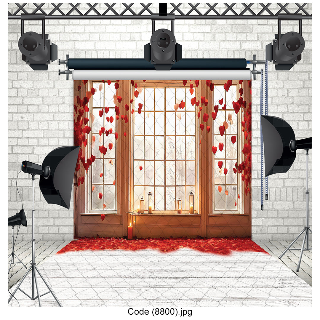 Falling Hearts Window Backdrop 8800