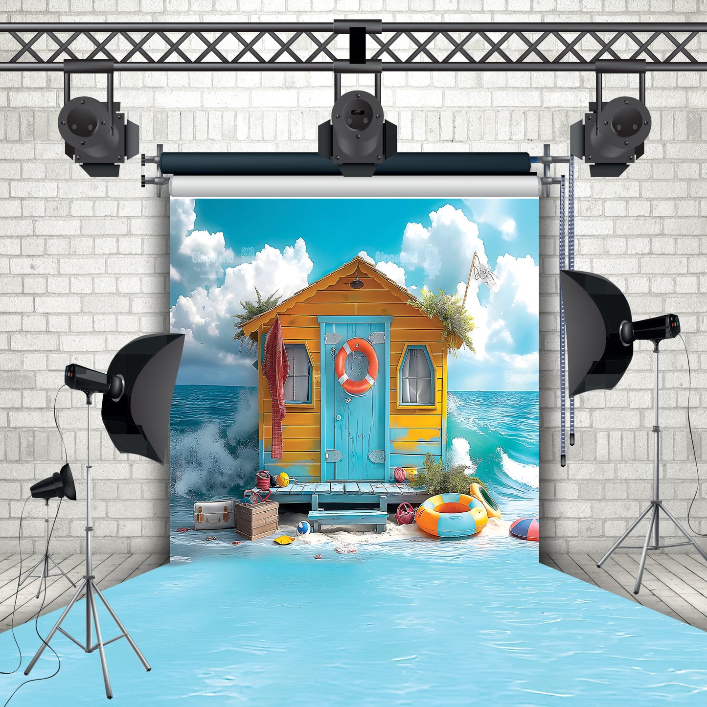 Floating Beach House Backdrop 8045