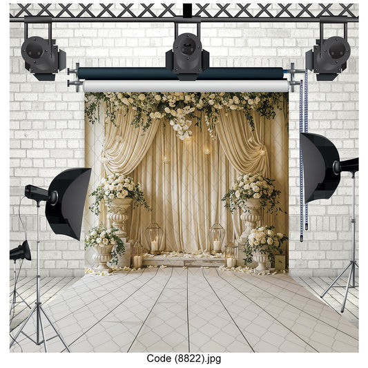 Floral Elegance with Drapes & Candles 8822