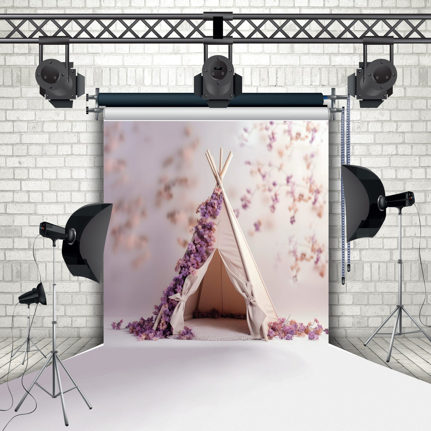 Floral Teepee Backdrop 8004 – Boho Photography Background