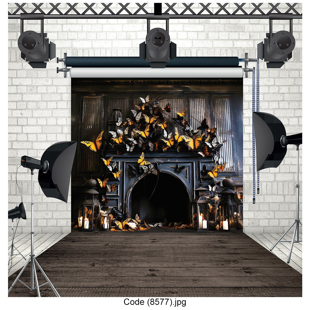 Gothic Butterfly Fireplace 8577