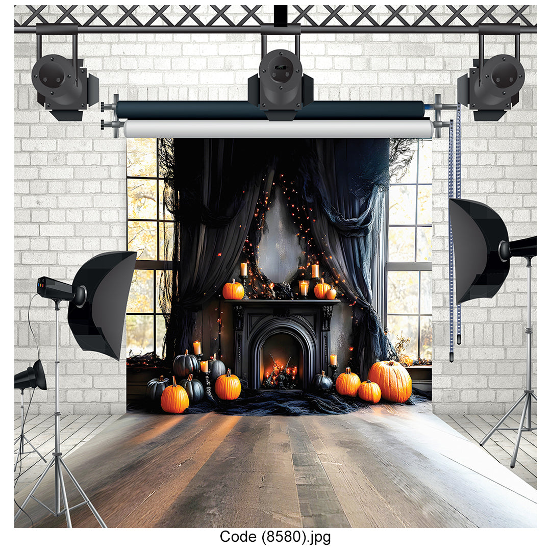 Gothic Halloween Fireplace 8580