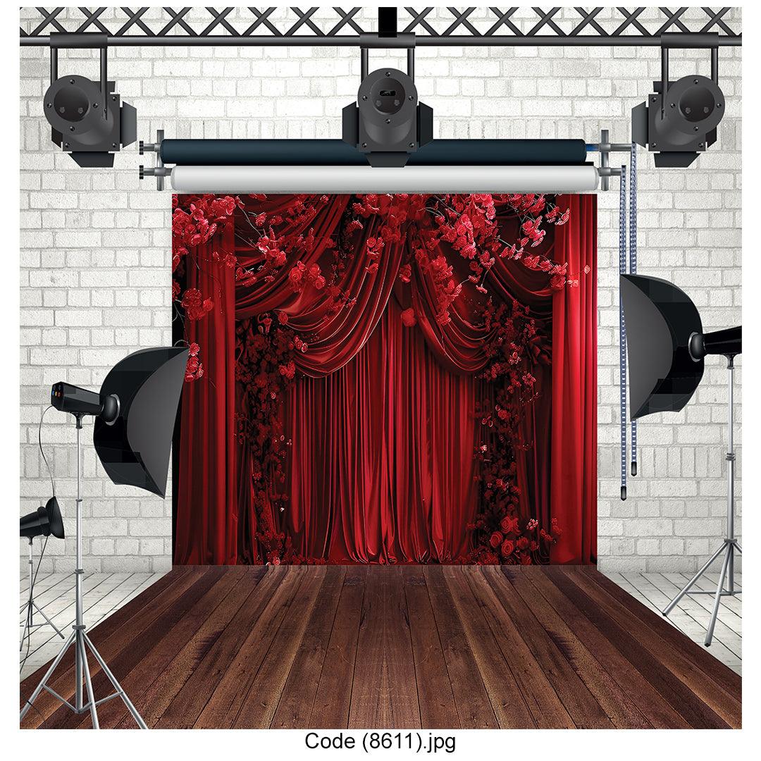 Luxury Red Curtain 8611