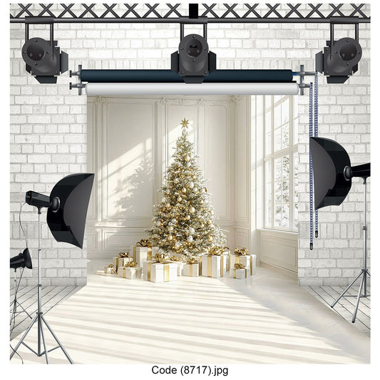 Minimalist Golden Christmas Backdrop 8717