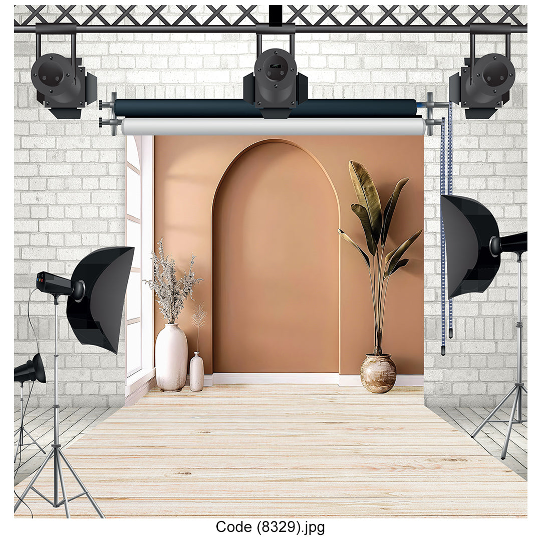 Minimalist Terracotta Archway Photography Backdrop 8329