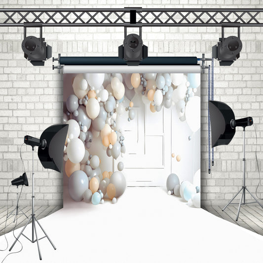 Modern Neutral Balloon Backdrop 8000