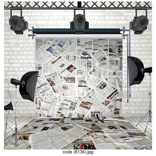 Newspaper Collage Photography Backdrop 8136