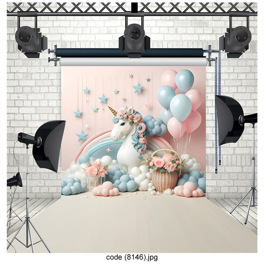 Pastel Unicorn Dreamland Photography Backdrop 8146