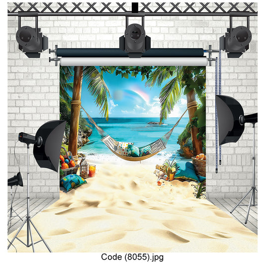 Photography Backdrop Hammock Beach Paradise 8055