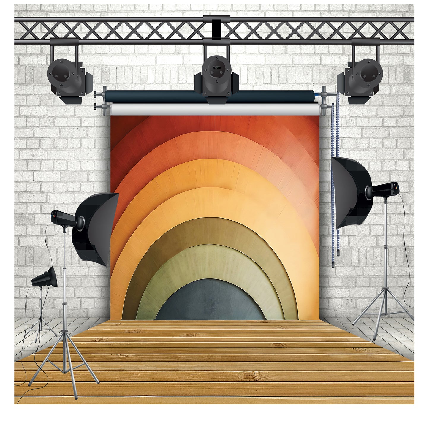 Photography Backdrop Retro Rainbow Arches 8042