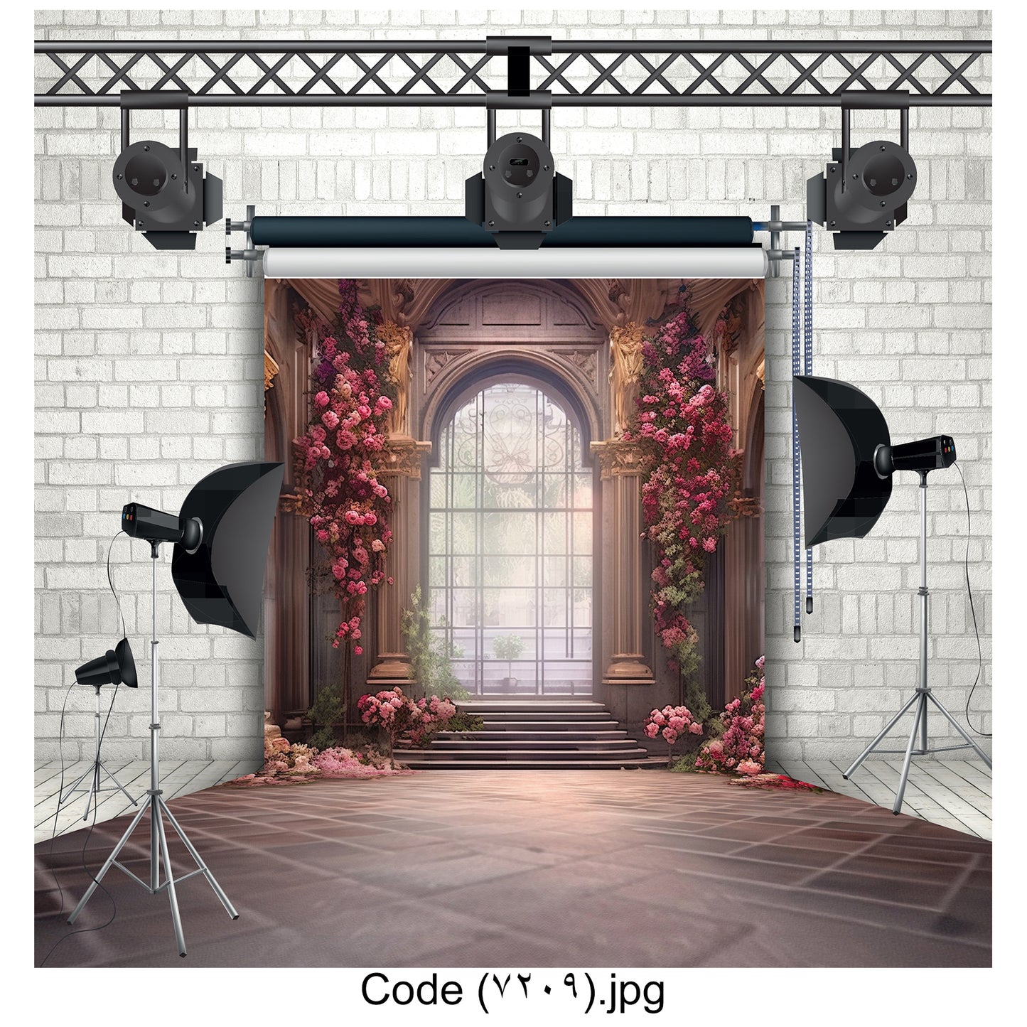 Photography Backdrop Romantic Floral Archway 7209