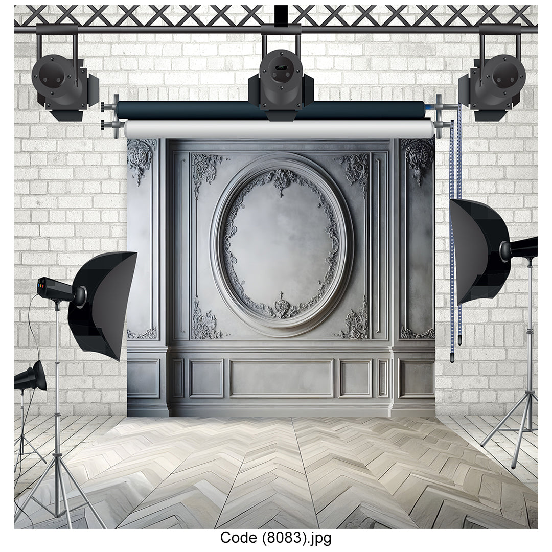 Photography Backdrop Victorian Grey Paneling 8083