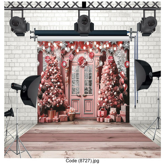 Pink Christmas Wonderland Backdrop 8727