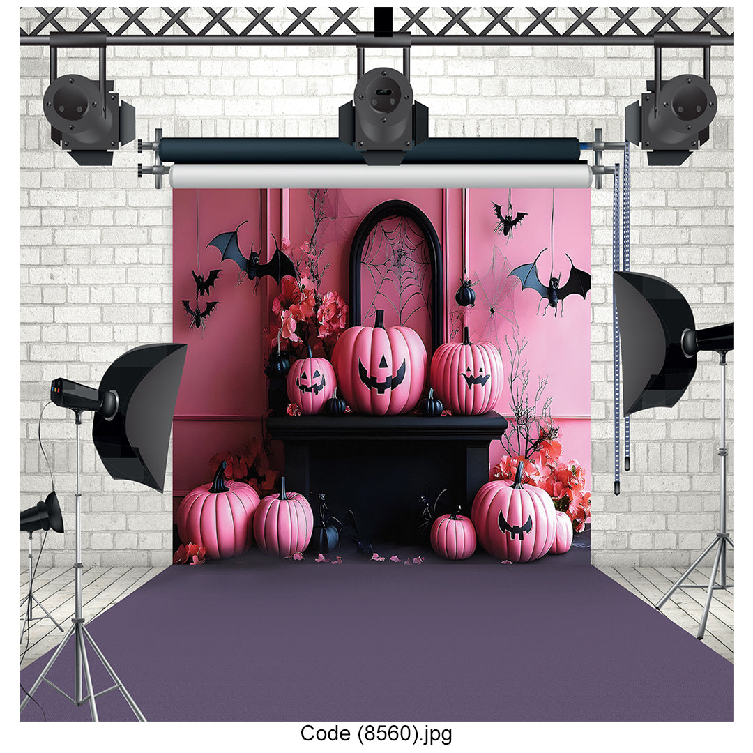 Pink Halloween Backdrop 8560