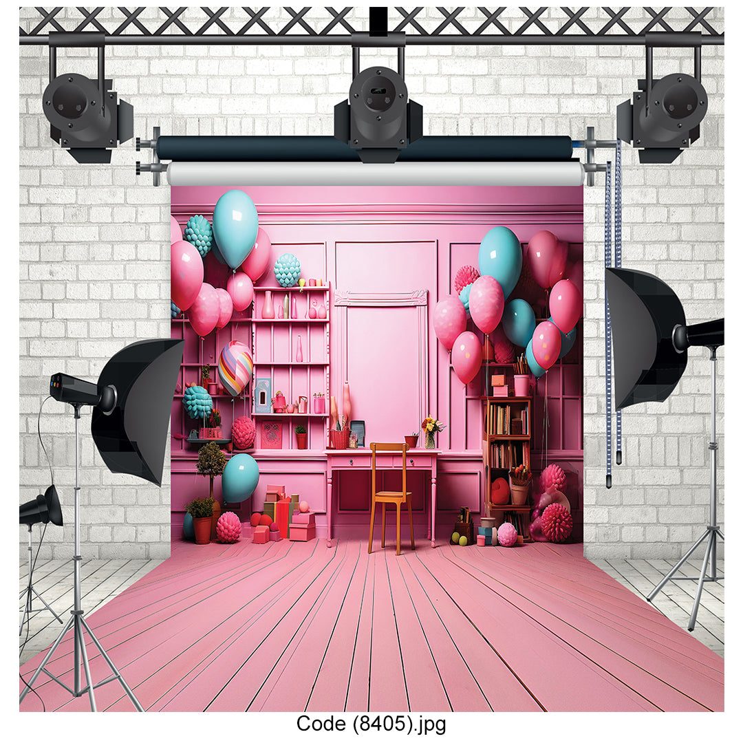 Pink Party Room Canvas Backdrop