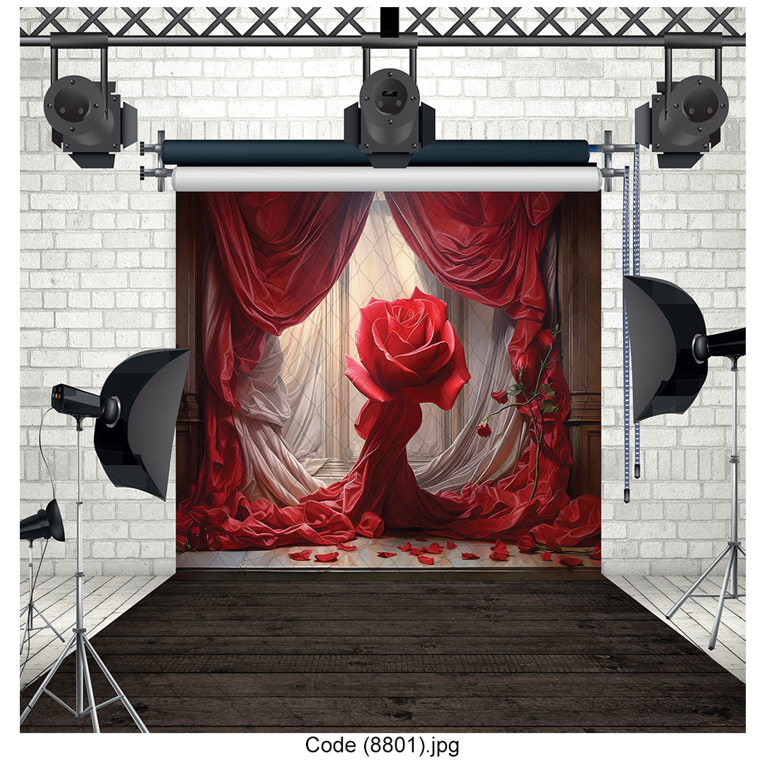 Red Rose Backdrop 8801