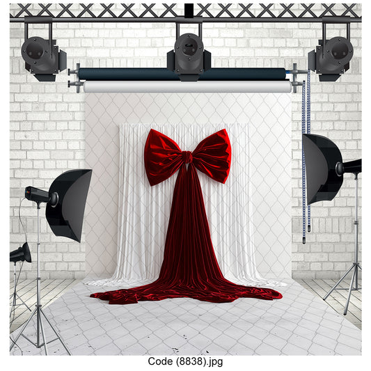 Red Velvet Bow Backdrop 8838