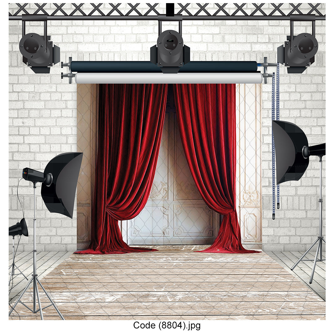 Red Velvet Curtain Backdrop 8804