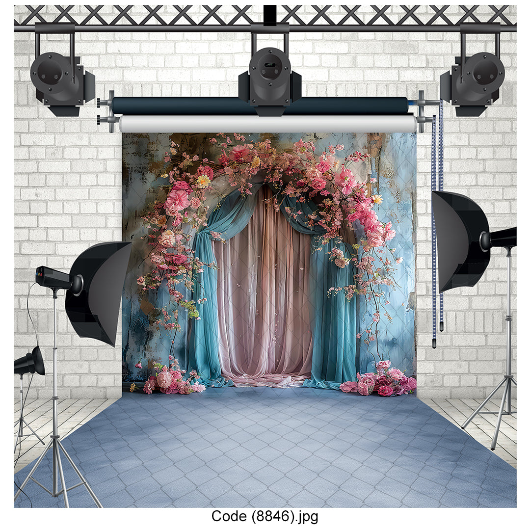 Romantic Floral Archway Photography Backdrop 8846