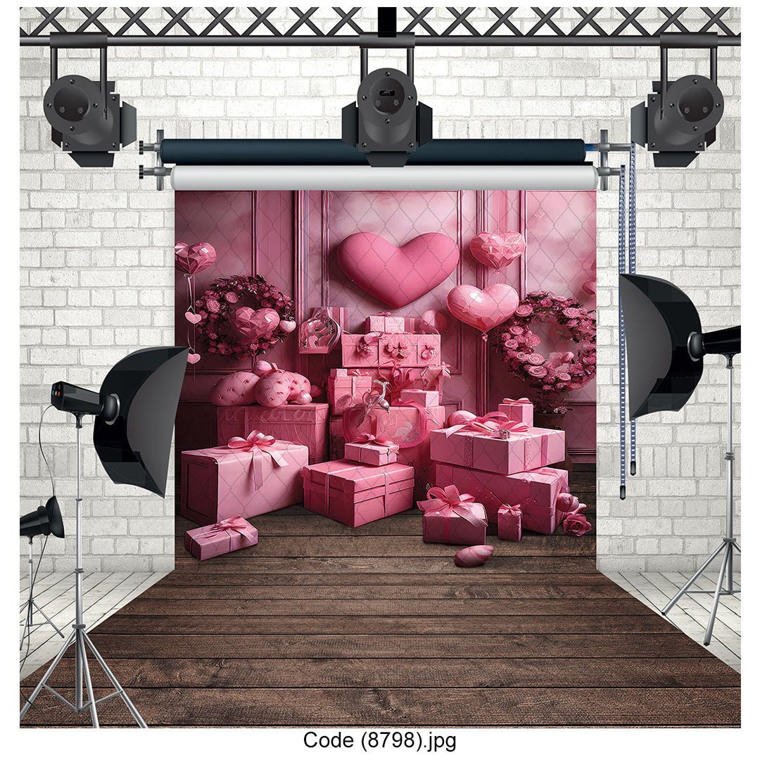 Romantic Pink Gift Backdrop 8798