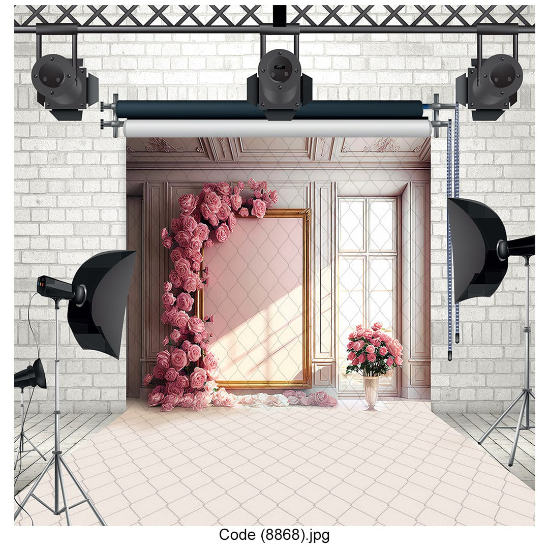 Romantic Rose Window Photography Backdrop 8868