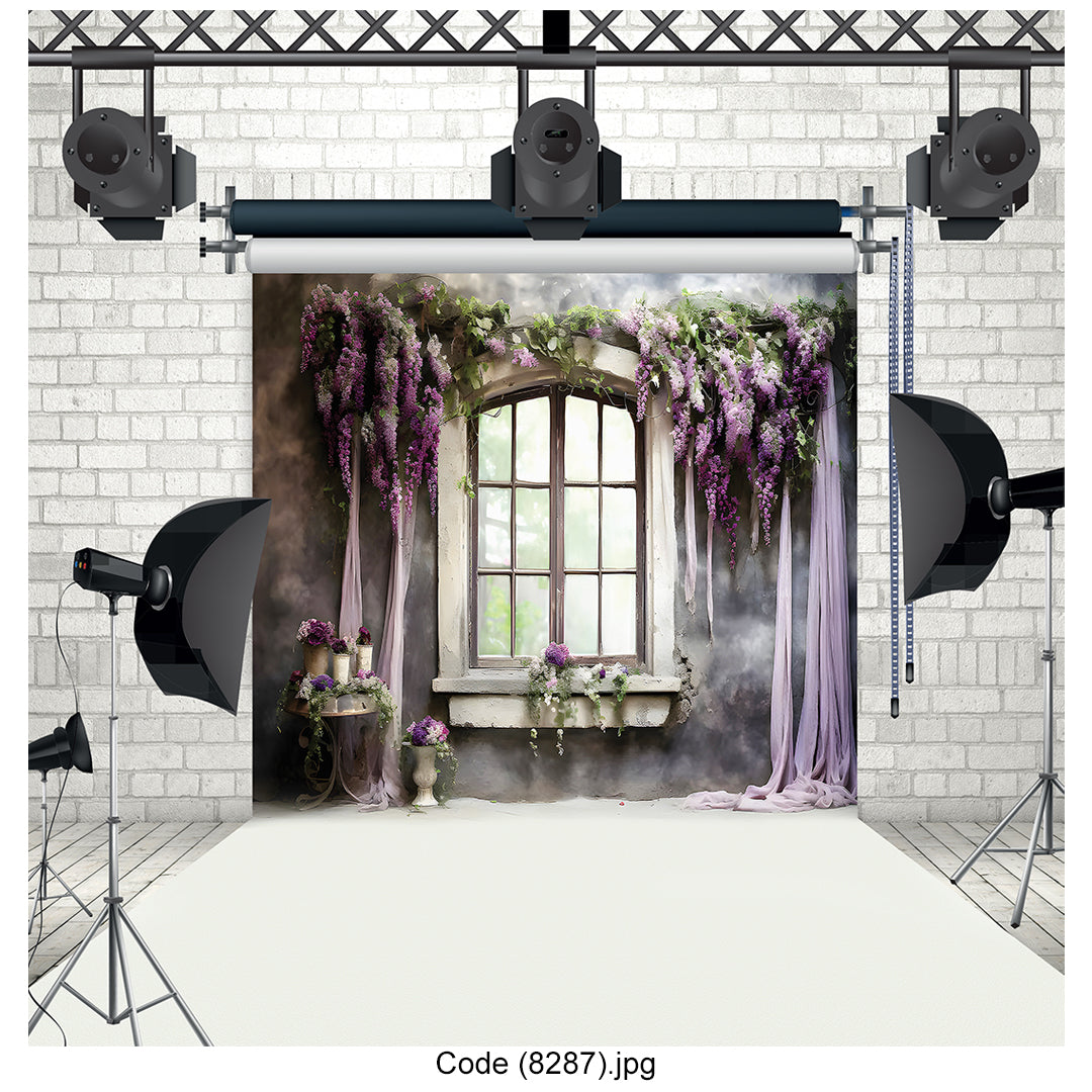 Romantic Vintage Window Photography Backdrop 8287