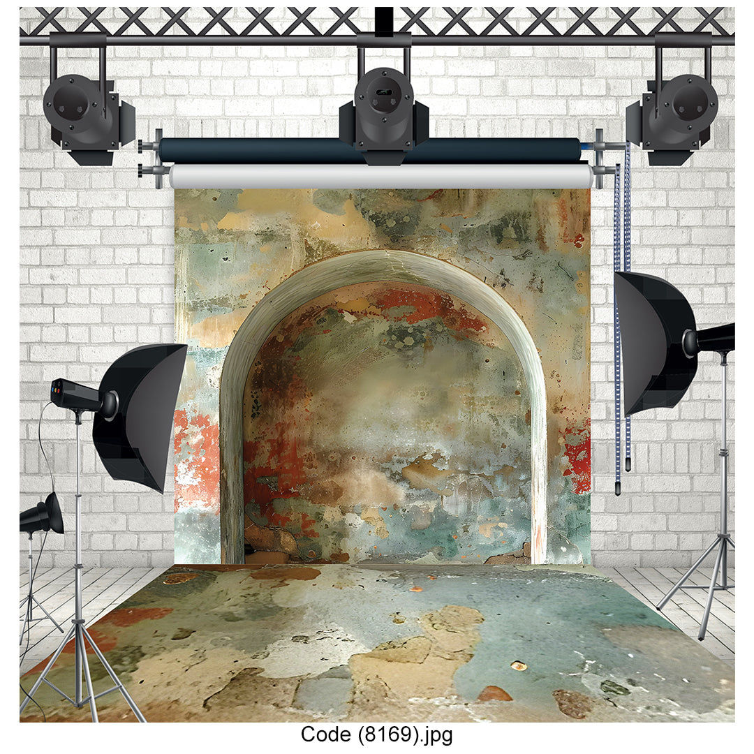 Rustic Distressed Arch Photography Studio Backdrop 8169