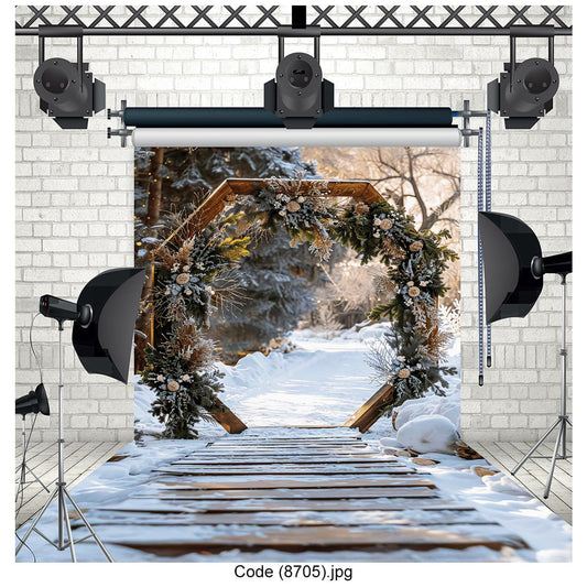 Rustic Winter Archway Backdrop 8705