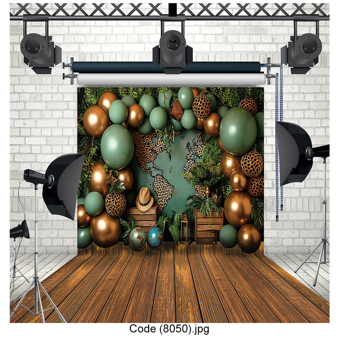 Safari Jungle Balloon Backdrop 8050