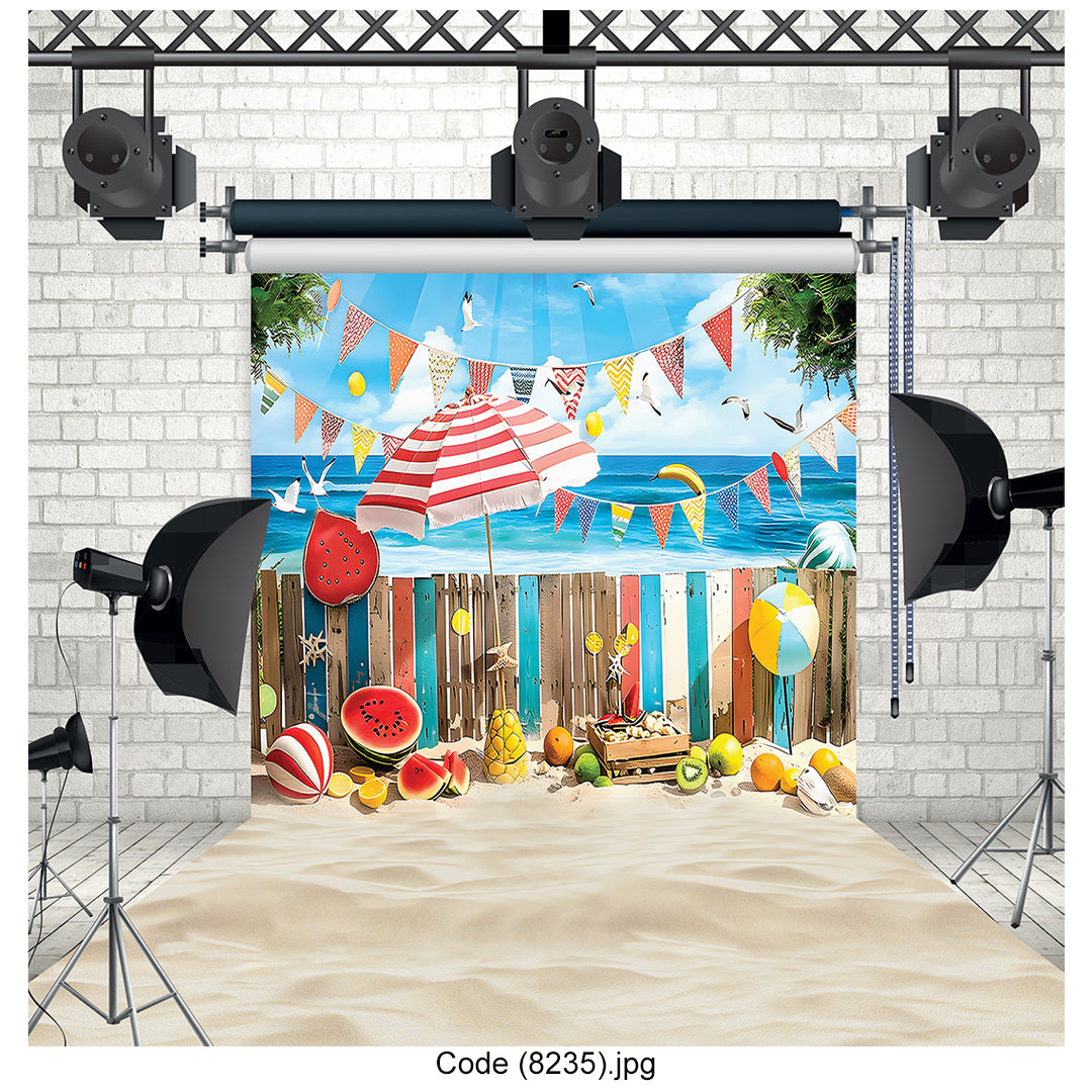 Summer Beach Party Photography Backdrop 8235