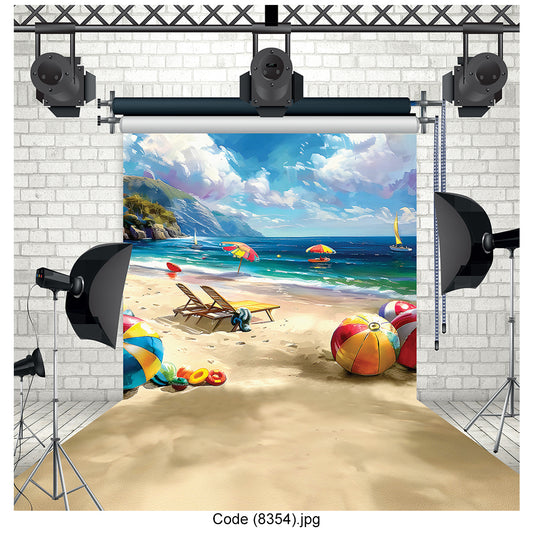 Summer Beach Vacation Photography Backdrop 8354