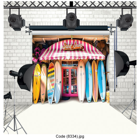 Surf Shop Photography Backdrop Beach Summer Party Decor - 8334