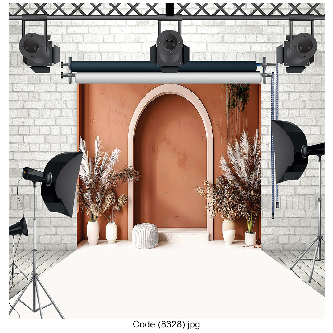 Terracotta Boho Archway Photography Backdrop 8328