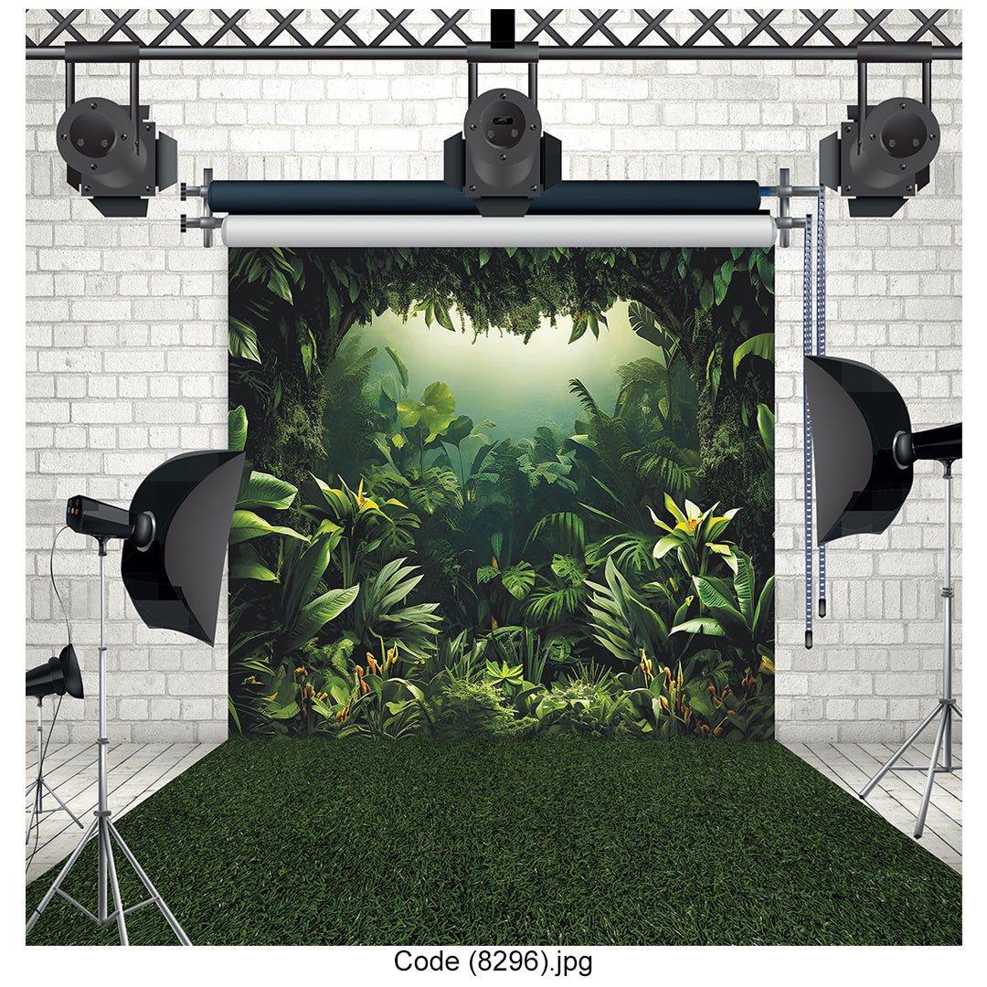 Tropical Jungle Forest Photography Backdrop Premium Canvas - 8296