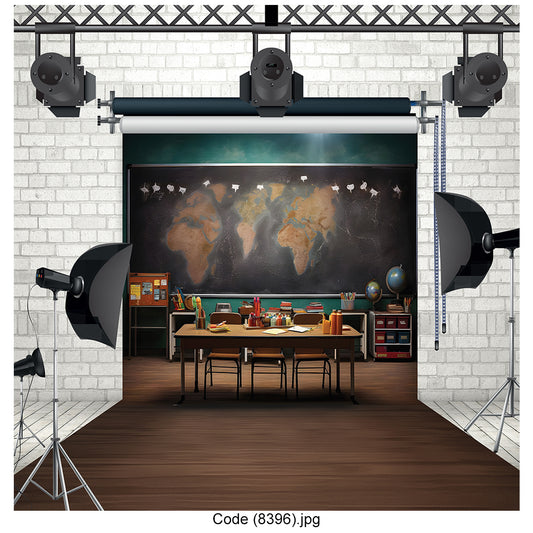 Vintage Classroom Photography Backdrop 8396